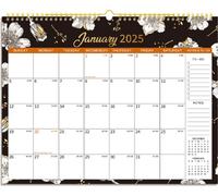 2025 Wall Calendar 12Months Hanging Calendar with Large Writing Blocks Suitable for Daily Monthly To Do List To Do List Agenda Schedule Organizer Floral Design- 14.6x11.3in Size
