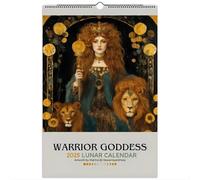 2025 Warrior Goddess Moon Phase Calendar Dark Goddess Wall Calendar 12 Months Planner Daily Organizer Funny Gift