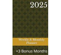 2025 Weekly & Monthly Planner Calendar by Saad Kitab: 15-Month Organizer, January 2025 - March 2026, Daily Writing Space, Habit Tracker, 3 Work Days ... 5.5" x 8.5", Black Print on Cream Paper