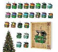 2025 Weihnachts Advent Ornament Countdown Kalender | 2D Acryl Ornament Des 24-Tägigen Advents | Décoration pour les - Für Zuhause Fenster Tür Weihnachtsbaum Auto Rückspiegel Partygeschenke