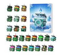 2025 Weihnachts Advent Ornament Countdown Kalender | 2D Acryl Ornament Des 24-Tägigen Advents | Décoration pour les - Für Zuhause Fenster Tür Weihnachtsbaum Auto Rückspiegel Partygeschenke