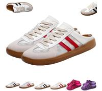 2025 Women's Fashionable Contrast Mesh Design Lace Up Walking Shoes, Comfortable Casual Sports Shoes with Round Toe (Red-B,39)