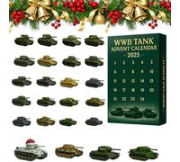 2025 WWII Tank Advent Calendar - 24 Days of Iconic Tank, Christmas Countdown Calendar with 24 Armored vehicle Ornaments, for WWII Armored vehicle Enthusiasts (#A)