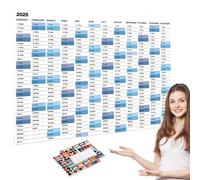 2025 Yearly Wall Calendar Planner, Large Poster Calendar from January to December with Colorful Reminder Stickers, Thick Paper Organizer for Home Office School Scheduling and Long