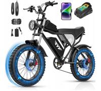 2025 YVY C20 Lite - Vélo Électrique 20"" - Moteur 1000W - Batterie 48V 15.6Ah 45KM/h - Autonomie 100km - Shimano 7 vitesses - Noir