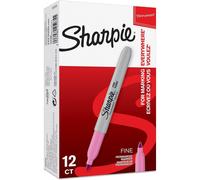 [2025035-12] Sharpie Lot de 12 Marqueurs permanent FINE Pointe Ronde Rose