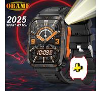 2025New 3Atm Étanche Sport Montre Intelligente Hommes 2.01 Pouces Sport Montre Fréquence Cardiaque Bluetooth Appel Gps Tracker Led Lampe De Poche Montres.Orange Mesh Belt.3Atm 450Mah