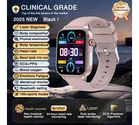 2025New ECG + PPG AI diagnostic de santé montre intelligente hommes femmes horloge lipïde sang BP acide urique traqueur de fréquence cardiaque pour Xiaomi Smartwatch,Rose