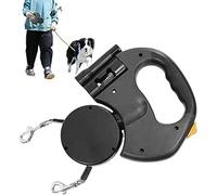 2025New Laisse Double pour 2 Chiens,Laisses pour Chiens,Plomb De Chien Double Rotatif,Laisses Doubles Rétractables pour Chien avec Lumières LED (Noir)