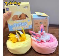 2026 100% Authentique Pokémon Eevee Série Position Endormie Boîte Mystère Blind Box Figurine Anime Sylveon Espeon Umbreon Cadeaux pour Fans Hidden