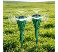 2026 2/4 PiècesRepellent anti-rongeurs imperméable - Repellent solaire à ultrasons, répulsif ultrasonique et vibratoire contre les rongeurs, étanche IP65, idéal pour le jardin et la pelouse (2 Pièces)