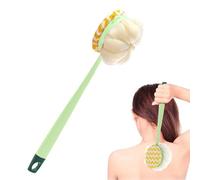 2026 2-in-1 Shower Brush Back Brush - Double-Sided with Bristles & Loofah | Long Handle Body Scrubber for Women Men Elderly