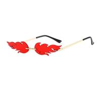 2026 2024 Flame Sun Sonnenbrille Mode UV-Schutz Frauen Randlose Irrgular Eyewear, C2 Pourriture dorée, Taille unique