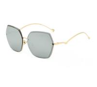 2026 2024 Neue Halbrahmen-Sonnenbrille aus Metall mit Schnittkante, modische Herren- und Damen-Sonnenbrille mit Farbverlauf und UV-Schutz, A1, Taille unique