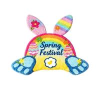 2026 2026 Lapin de Pâques avec paillasson en forme de fesse, absorbant, antidérapant et résistant, tapis en forme de lapin de Pâques en velours cristal, 90 cm/35,4 cm. (A, 90 x 50 cm)