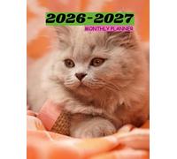 2026-2027 CATS MONTHLY PLANNER-TWO YEAR AGENDA: This has CONTACT, BIRTHDAY LOG, TO-DO LIST,