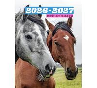 2026-2027 HORSE MONTHLY PLANNER-TWO YEAR AGENDA: This has CONTACT, BIRTHDAY LOG, TO-DO LIST,