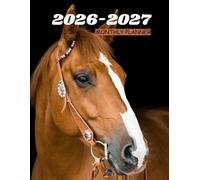 2026-2027 HORSE MONTHLY PLANNER-TWO YEAR AGENDA: This has CONTACT, BIRTHDAY LOG, TO-DO LIST,