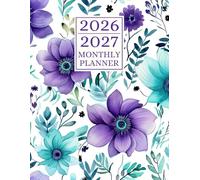 2026-2027 Monthly Planner: 2 Year Calendar 8.5 x 11 Large Size with Holiday Reminders | from JANUARY to DECEMBER 24 Month Organizer Schedule | Purple Flower