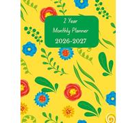 2026 2027 Monthly Planner a4: Floral. 24 Months. Jan 2026 to Dec 2027. Large 8.5 x11 inches Size. With Calendars, Contacts , Passwords, Important ... expenditure pages plus extra notes pages.