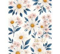 2026-2027 Monthly Planner: Daisy Watercolor Floral Calendar for Women ~ Cute Blue Aesthetic, 24 Months 2026 - 2027 Large 8 x 10, 2 Year 26, 27 Agenda Book