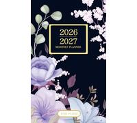 2026-2027 Monthly Planner: For Purse Small Size 2-Year From January To December with Holidays & Inspirational Quotes Purple Floral Cover