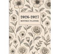 2026-2027 Monthly Planner: Large Vintage Floral Themed Two-Year Agenda From January 2026 to December 2027 With Holidays