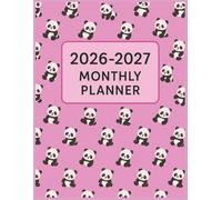 2026-2027 Monthly Planner: Personal Organizer with Reminders, Notes & More, Pink Panda Bear, Heart Pattern - Animal Lover Theme Cover
