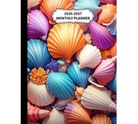 2026-2027 Monthly Planner Seashells: two year-12 month calendar including:- yearly overview- Goal checklist- Contact list- Password tracker-Notes-important dates-medical info. -Birthday