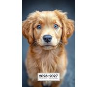 2026-2027 Pocket Calendar: 2 Years Monthly Planner From January 2025 To December 2026 for Purse | Golden Retriever Themed