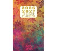 2026-2027 Pocket Planner for Purse: Two Years Calendar from January 2026 to December 2027 with Holidays, Habits Tracker, Vision Board - Dreamy Watercolor Grunge Cover