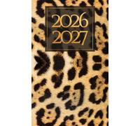 2026-2027: Pocket-Sized Monthly Calendar, 24 Month Organizer from January 2026 Until December 2027. Leopard Animal Theme.
