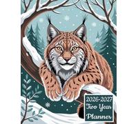 2026-2027 Two Year Planner: Lynx Bobcat Caracal themed Cover 2 Page Spreads With Monthly Calendar Grids 24 Month Organizer Schedule Address Contact Notes