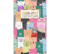 2026-2027 Two-Year Pocket Planner: Small Size Organizer for 24 Months from January 2026 to December 2027 with Federal Holidays and Password Page featuring Fun Colorful Cats Cover for Purse or Bag