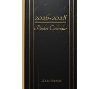 2026-2028 Pocket Calendar For Purse: Small 3-Year Monthly Planner from January 2026 to December 2028 with U.K. Holidays | Black and gold luxury design.