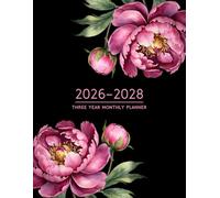 2026-2028 Three Year Monthly Planner: Large 3 Year Organizer (2026-2027-2028) from January to December with Holidays| Two Pages Per Month to View|36 ... Men (Size 8.5x11 - A4)| Floral Peony Cover