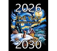 2026-2030 Five Year Monthly Planner: Cat Starry Night Art 5 Year Calendar Organizer Two Pages Per Month From January 2026 To December 2030 with Holidays and Moon Phases