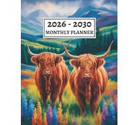 2026-2030 Monthly Planner: Large Print Five Year Schedule From January 2026 To December 2030 | For Home, Work & Personal Planning| Highland Cow Cover