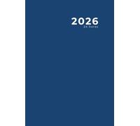 2026 , 24 horas: Diário / Agenda e Livro de Compromissos formato grande, Azul