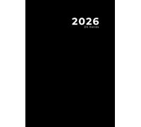 2026 , 24 horas: Diário / Agenda e Livro de Compromissos formato grande, Clássico Preto