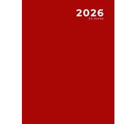 2026 , 24 horas: Diario / Planificador diario y agenda de citas lago, rojo