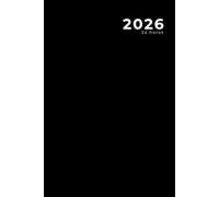2026 , 24 horas: Diario / Planificador diario y agenda de citas, negro clásico