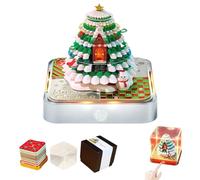 2026 3D Christmas Tree Calendar with LED Lights, Tear-Off Art Decor, Paper Sculpture Desktop Ornament(Silver bottom)