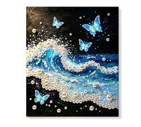 2026 - 3D Sea Swirl - Effet nacré - Pâte texturée pour peinture sur toile - Kit de bricolage créatif pour salon à partir de 7 ans - Accessoires de bricolage - Motif signe du zodiaque chinois - Avec