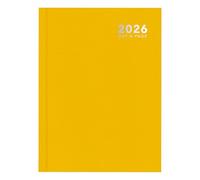 2026 A5 Jour Par Page Journal - Complet An Relié Pelliculée Agenda - pour Maison Bureau École & Travail (Jaune Vif)