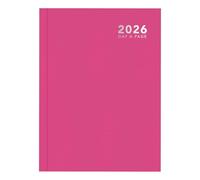 2026 A5 Jour Par Page Journal - Complet An Relié Pelliculée Agenda - pour Maison Bureau École & Travail (Rose Vif)