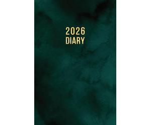 2026 A5 Page a Day: One Page Per Day Daily Diary Planner & Organizer for 365 Days, dated from Jan 2026 to Dec 2026, Fully Lined Journal Notebook with Calendars, To-Do List and Notes | Green Marble