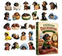 2026 Advent Countdown - Dog Decor, 24-Day Calendar, Cute Christmas Box Set | Flat Cardboard Construction With Adorable Puppy Face Print Design, Pre-Numbered Openable Window Flaps For Kids Boys Girls Fam