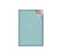 Agenda de poche 2026 A7 - Semainier - Motif papillon bleu texturé - En similicuir texturé - Léger et compact - Pour la maison, le bureau, les étudiants