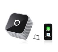 2026 Amélioré Ottocast 2-en-1 sans Fil Adaptateur CarPlay & Android Auto | Mini Slim 3.0 pour iOS 10+ Android 11+, Multi-Utilisateurs, Plug & Play Convertit Filaire en Sans Fil (Argent, Édition USB-C)